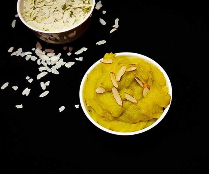 beaten rice halwa