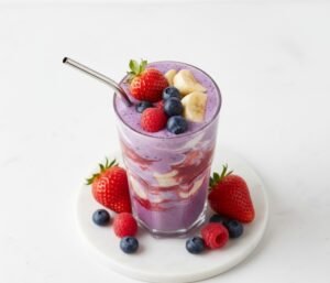 Berry Blast Protein Smoothie | Healthy & High-Protein Recipe 34 Berry Blast Protein Smoothie in a glass jar