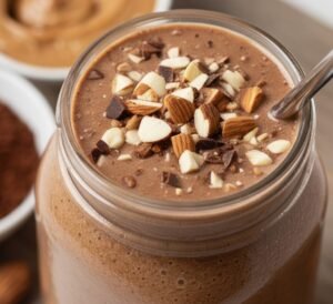 Chocolate Almond Energy Smoothie Recipe | Healthy Chocolate Protein Shake for Energy & Recovery 30 healthy-chocolate-protein-shake