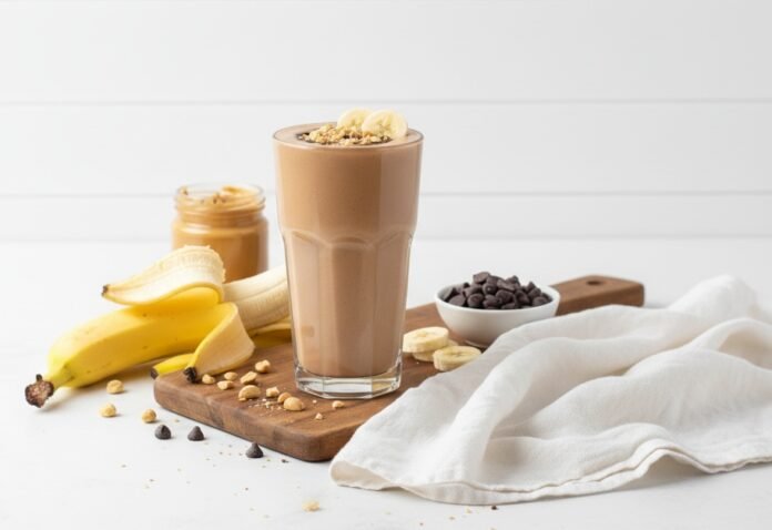 Chocolate Banana Peanut Butter Smoothie creamy chocolate smoothie