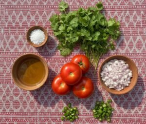 Tomato Pitika (Pura Bilahi Pitika) – Authentic Assamese Roasted Tomato Mash 1 Ingredients for pura bilahi Pitika Assam style