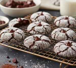 Double Chocolate Crinkle Cookies